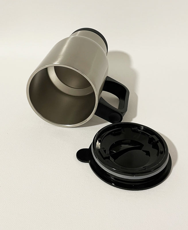 Edelstahl-Thermobecher Weiß/Silber