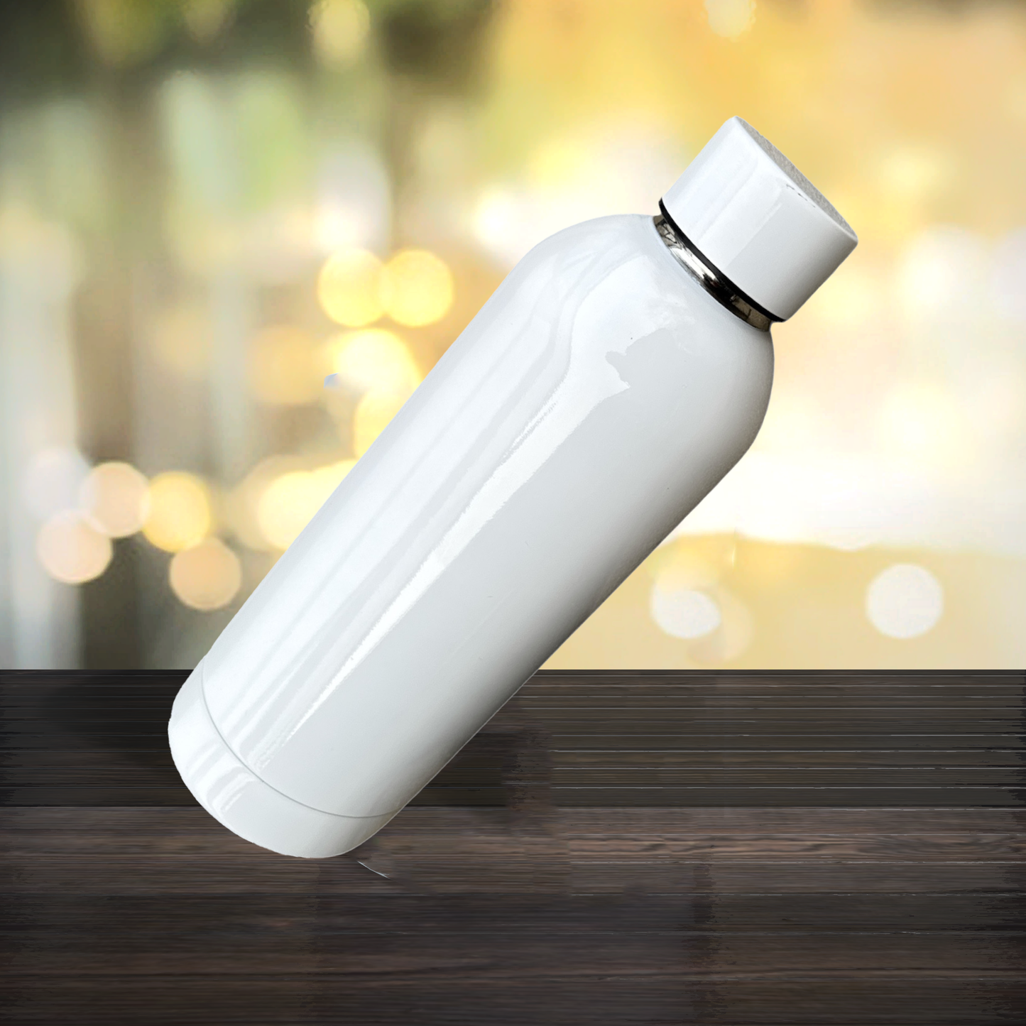Edelstahl Trinkflasche in weiß 500ml