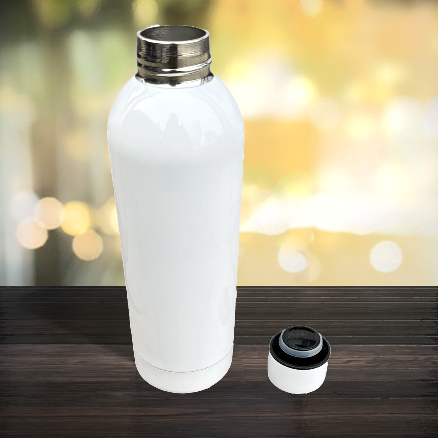Edelstahl Trinkflasche in weiß 500ml