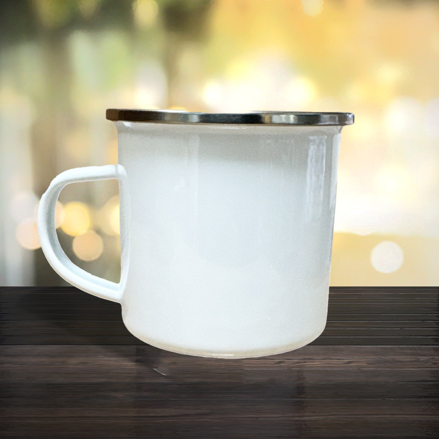 Emailletasse mit silbernem Rand 300 ml