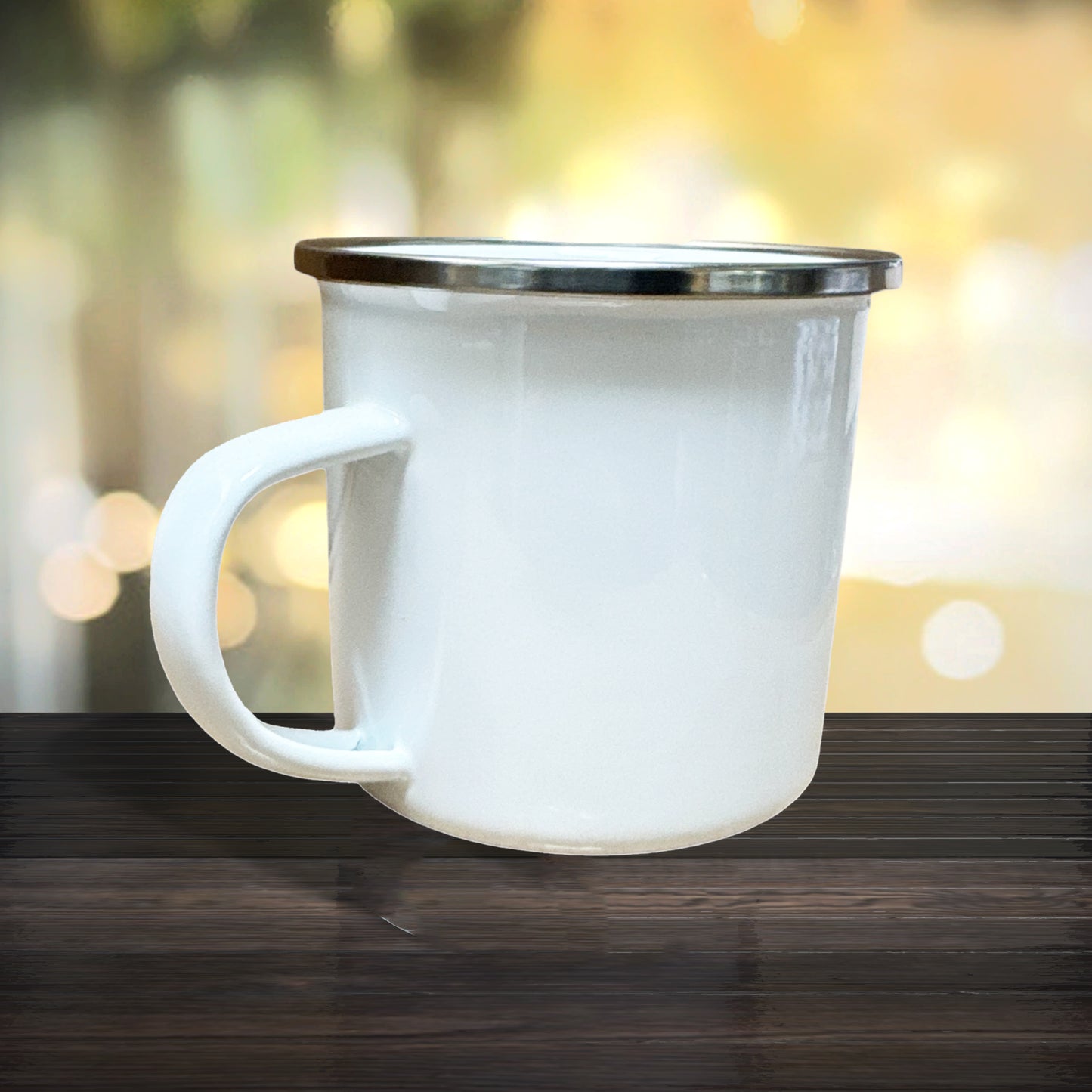 Emailletasse mit silbernem Rand 300 ml