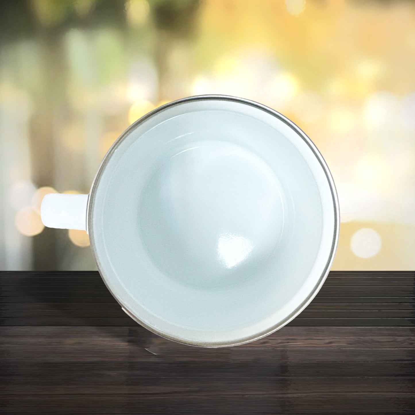 Emailletasse mit silbernem Rand 300 ml