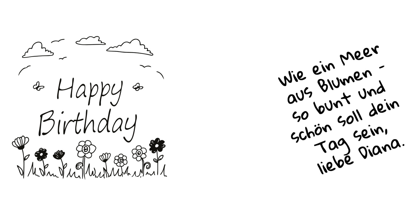 Tasse "Happy Birthday – Blumenwiese"