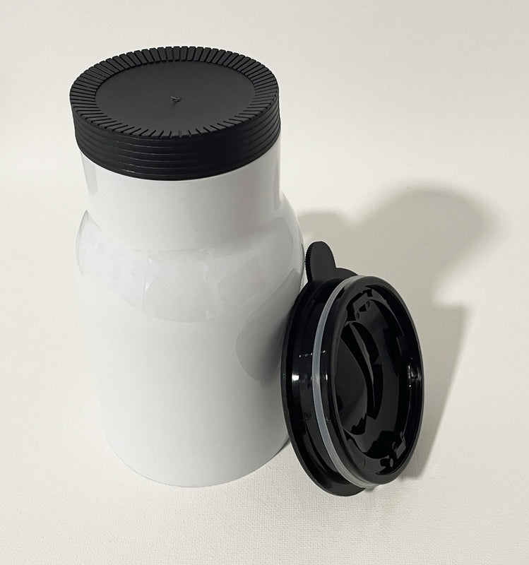 Edelstahl-Thermobecher Weiß/Silber