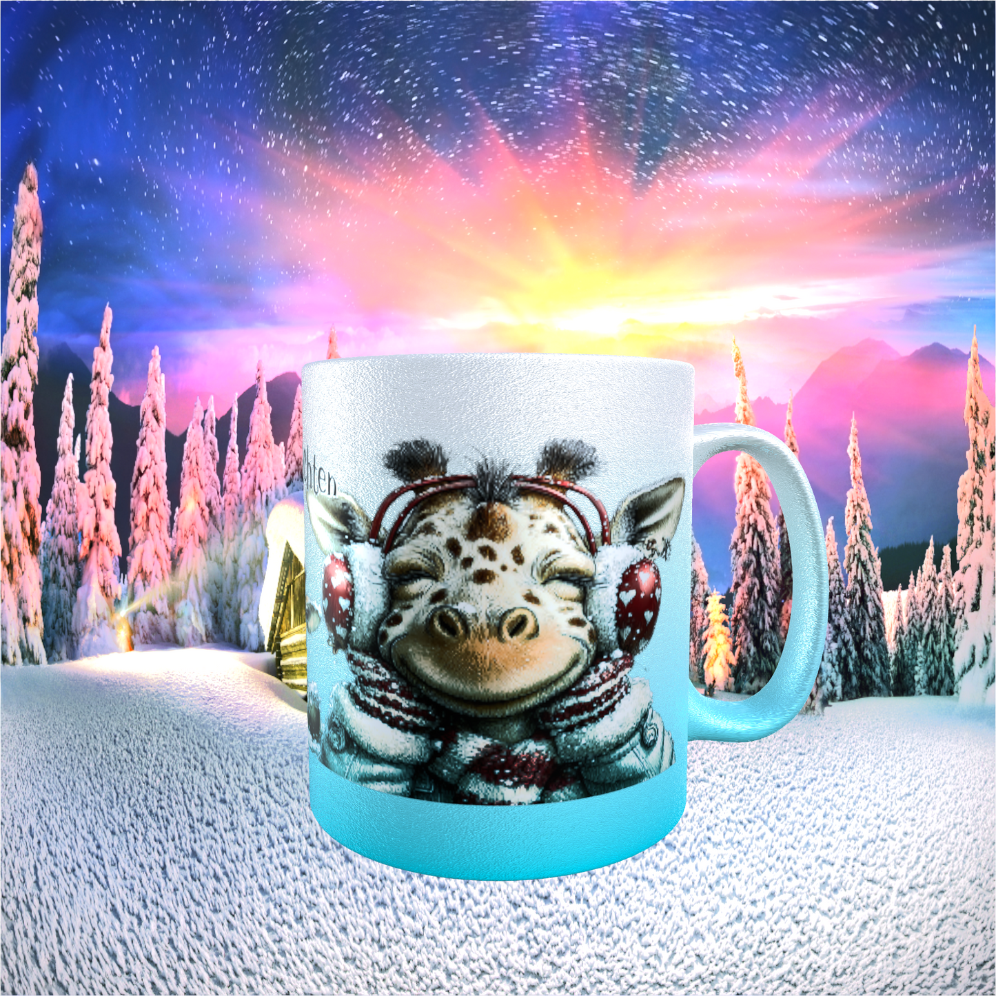 Tasse "Frohe Weihnachten – Giraffen-Edition"