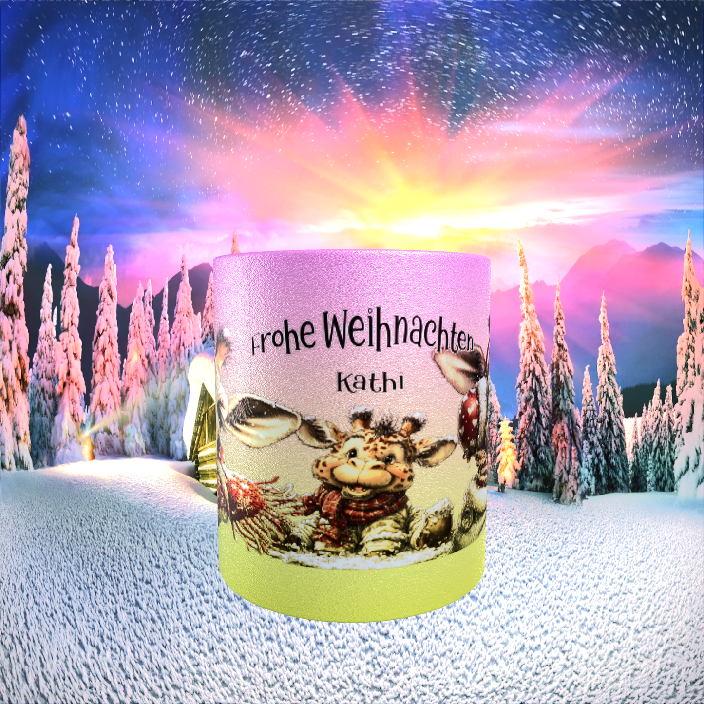 Tasse "Frohe Weihnachten – Giraffen-Edition"