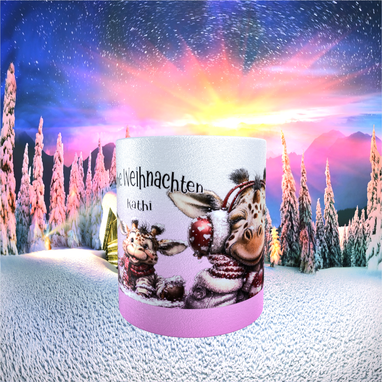 Tasse "Frohe Weihnachten – Giraffen-Edition"