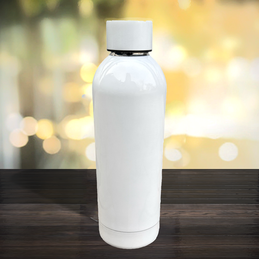 Edelstahl Trinkflasche in weiß 500ml