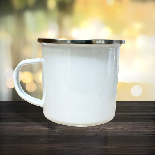 Emailletasse mit silbernem Rand 300 ml