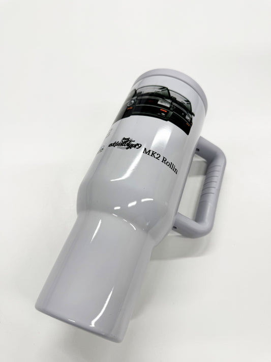Thermobecher 1,2 Liter Grau, Bedruckt