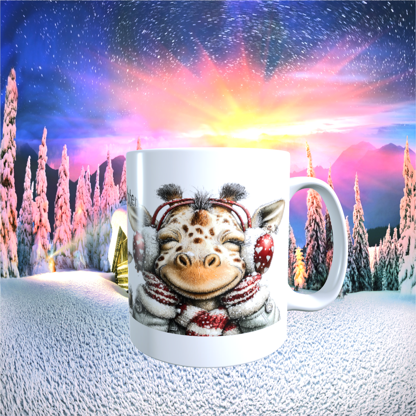 Tasse "Frohe Weihnachten – Giraffen-Edition"