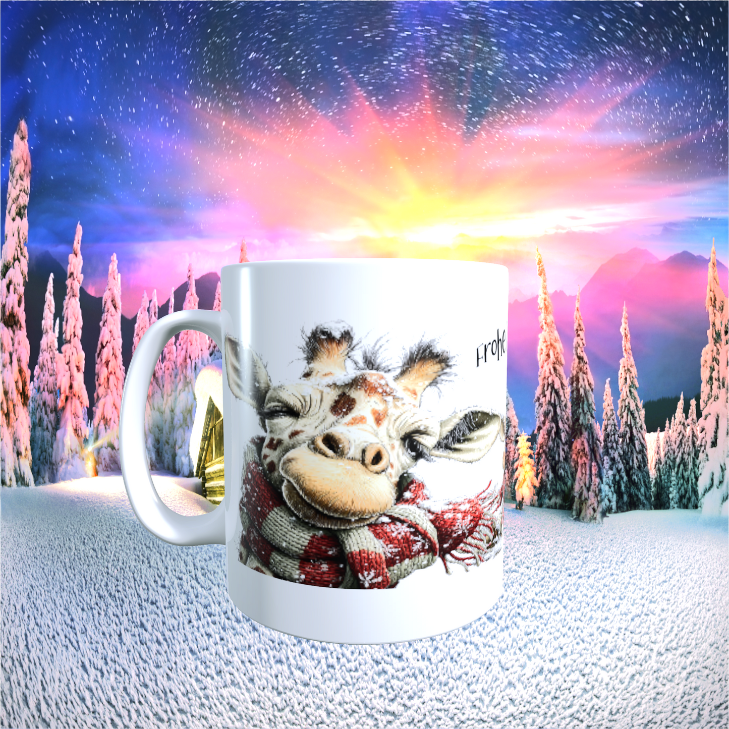 Tasse "Frohe Weihnachten – Giraffen-Edition"
