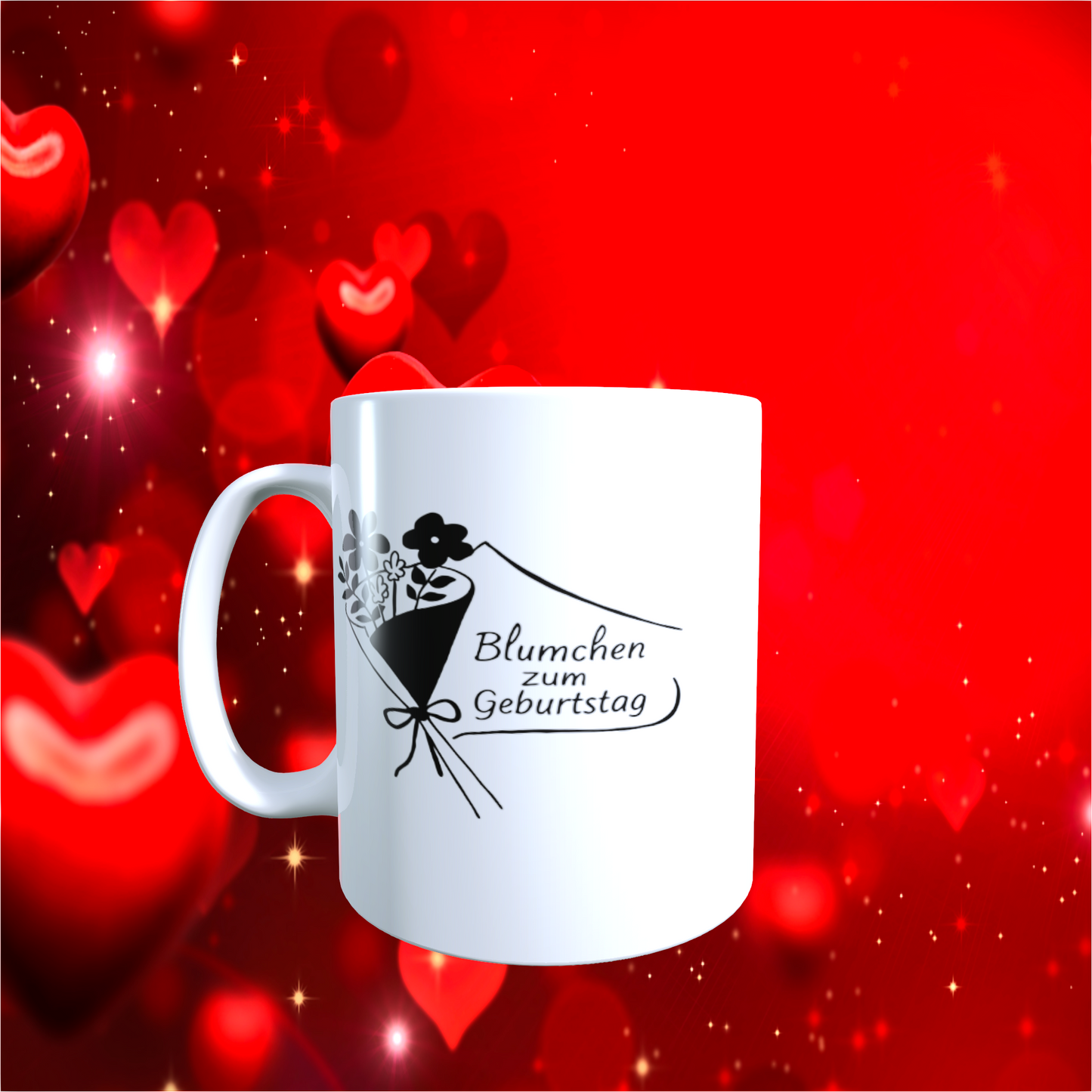 Tasse Blümchen zum Geburtstag