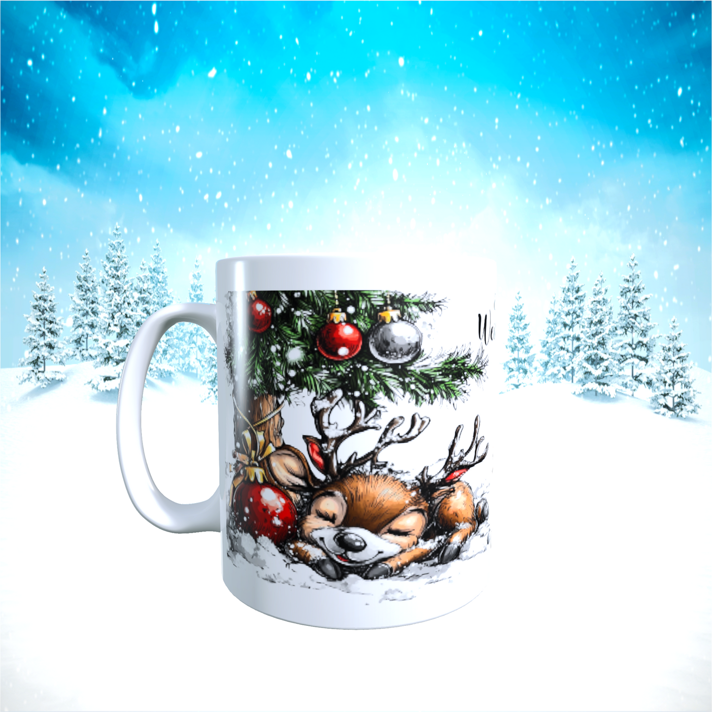 Tasse "Entspannte Weihnachten – Schlafende Rentiere"