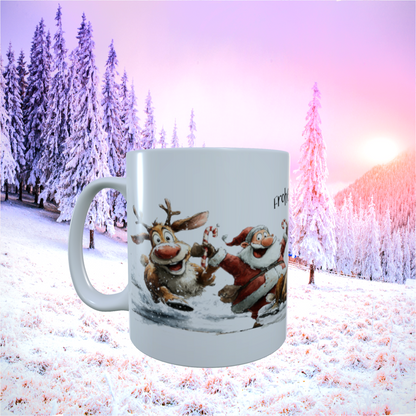 Tasse "Frohe Weihnachten – Santa & Rentiere"