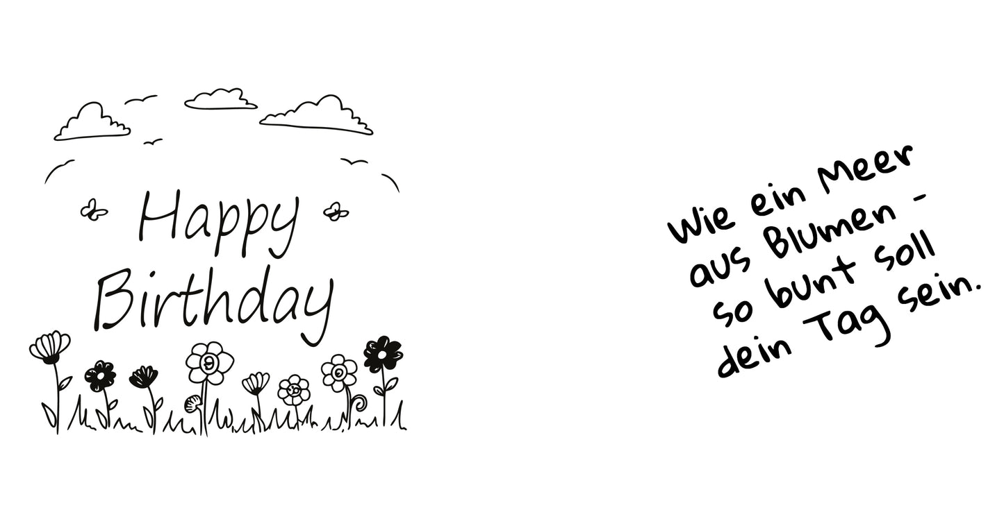 Tasse "Happy Birthday – Blumenwiese"