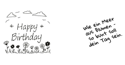Tasse "Happy Birthday – Blumenwiese"