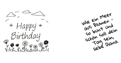 Tasse "Happy Birthday – Blumenwiese"