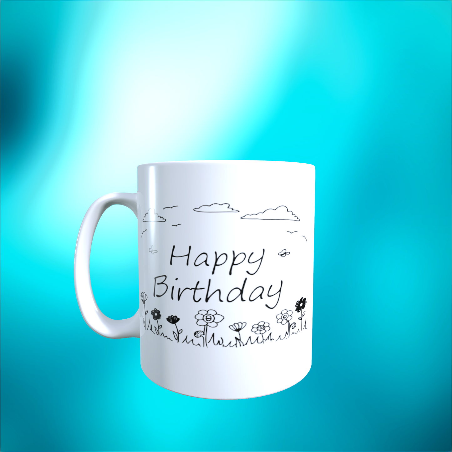 Tasse "Happy Birthday – Blumenwiese"