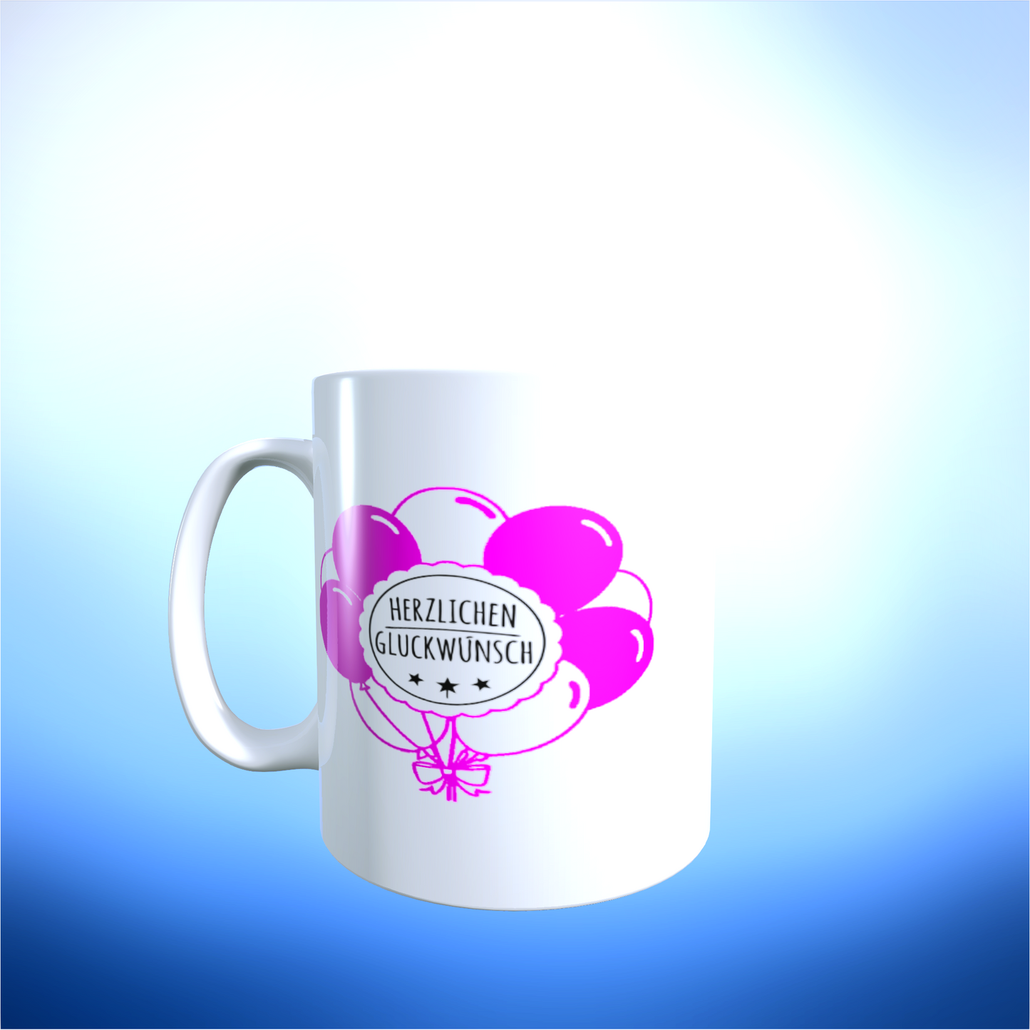 Tasse "Herzlichen Glückwunsch – Ballons"