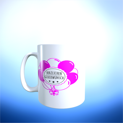 Tasse "Herzlichen Glückwunsch – Ballons"