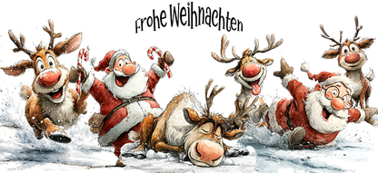 Tasse "Frohe Weihnachten – Santa & Rentiere"