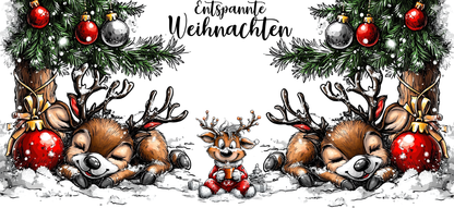 Tasse "Entspannte Weihnachten – Schlafende Rentiere"