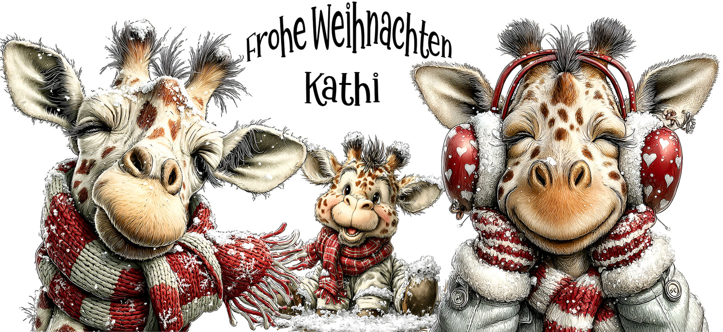Tasse "Frohe Weihnachten – Giraffen-Edition"