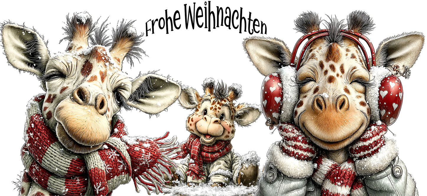 Tasse "Frohe Weihnachten – Giraffen-Edition"