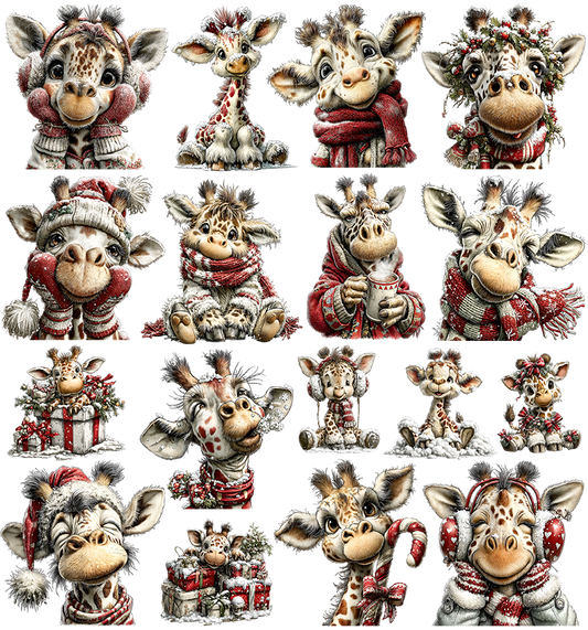 Winter Weihnachten Giraffe (UV-DTF Sticker)