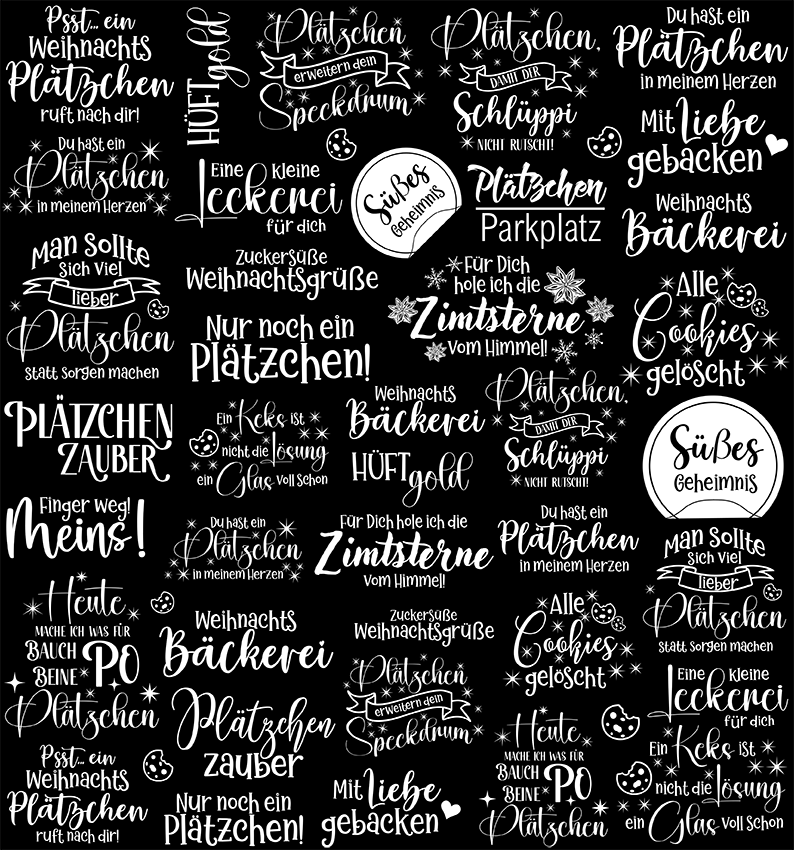 Lustige Sprüche Weihnachtsbäckerei in weiß (UV-DTF Sticker)