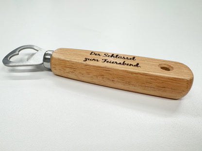 Edler Flaschenöffner mit Holzgriff – personalisierbar auf beiden Seiten!