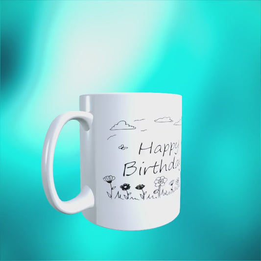 Tasse "Happy Birthday – Blumenwiese"