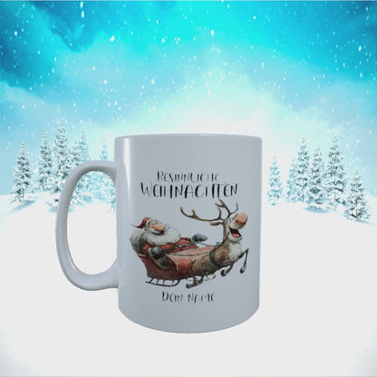 Tasse "Besinnliche Weihnachten mit Santa & Rentier"