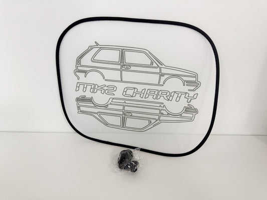 MK2 Charity Auto-Sonnenschutz – 2er-Set mit Saugnäpfen